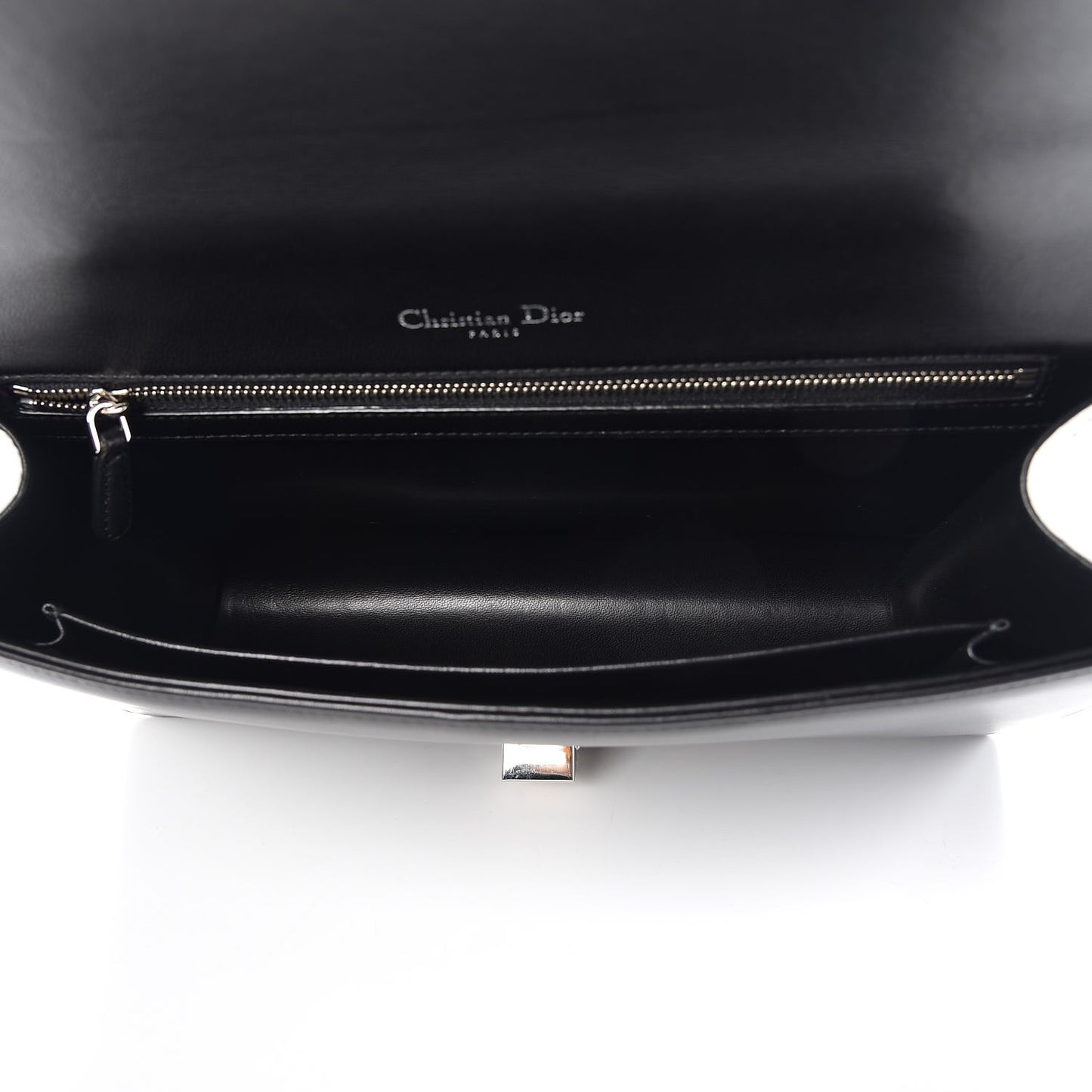 Lambskin Python Large Diorama Flap Bag Black White