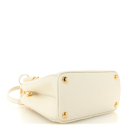 Prada Saffiano Lux Micro Galleria Double Zip Tote White 4 of 10