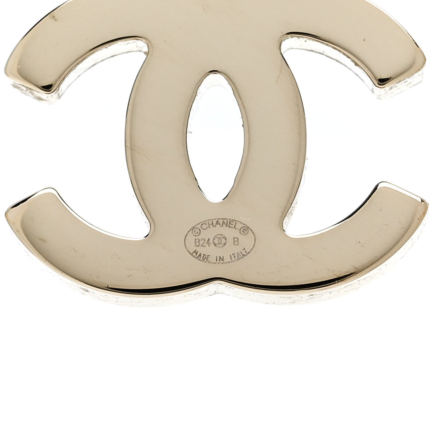 Chanel Crystal CC Heart Drop Earrings Gold 4 of 5