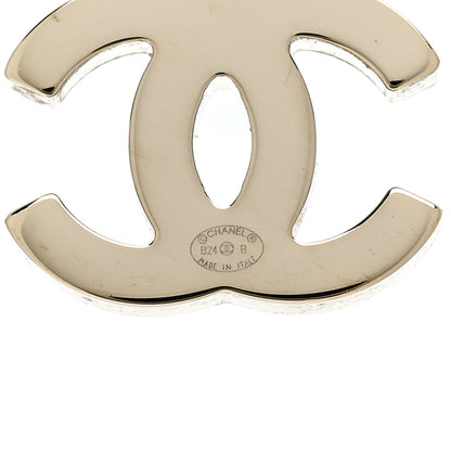 Chanel Crystal CC Heart Drop Earrings Gold 4 of 5