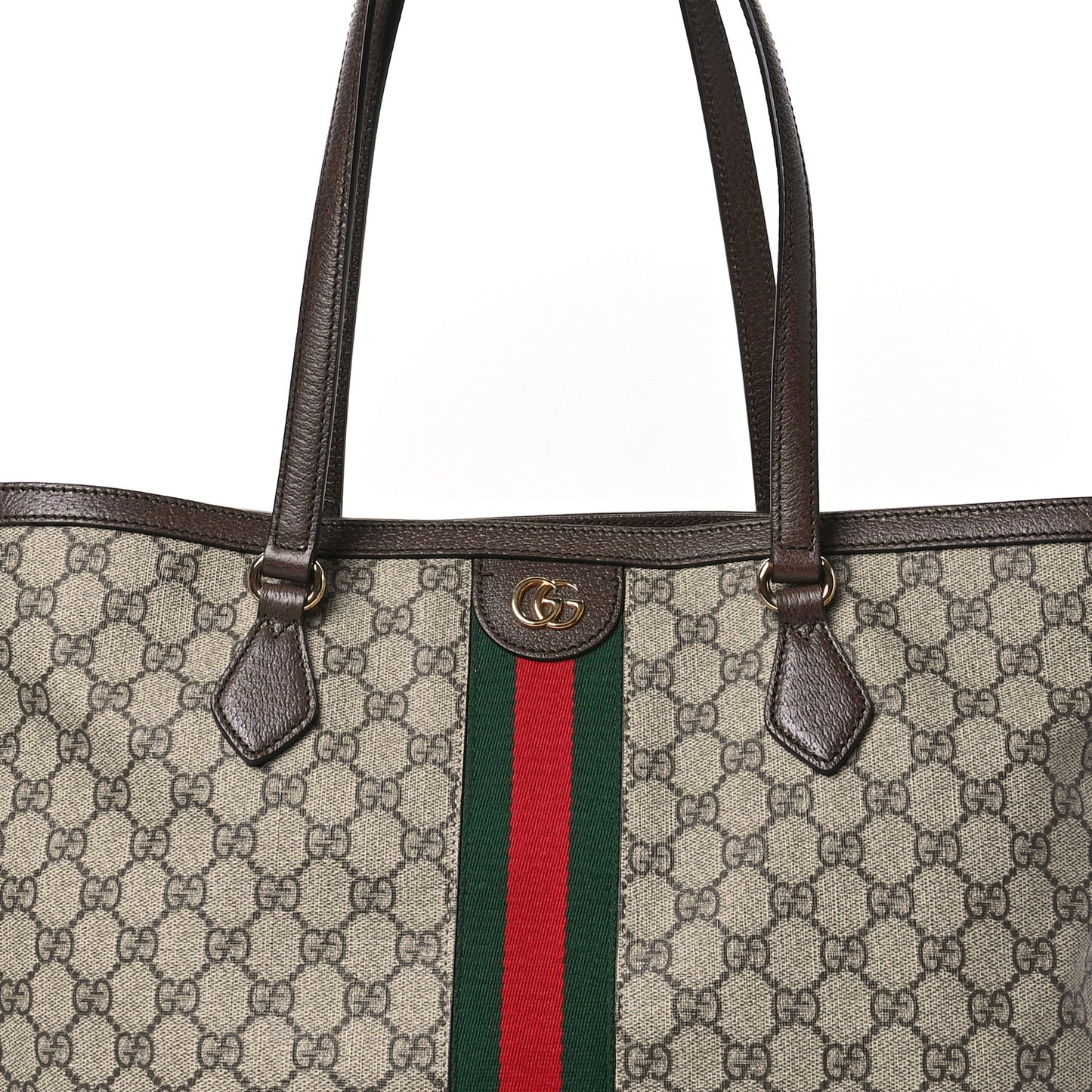 GG Supreme Monogram Medium Ophidia Shopping Tote Brown
