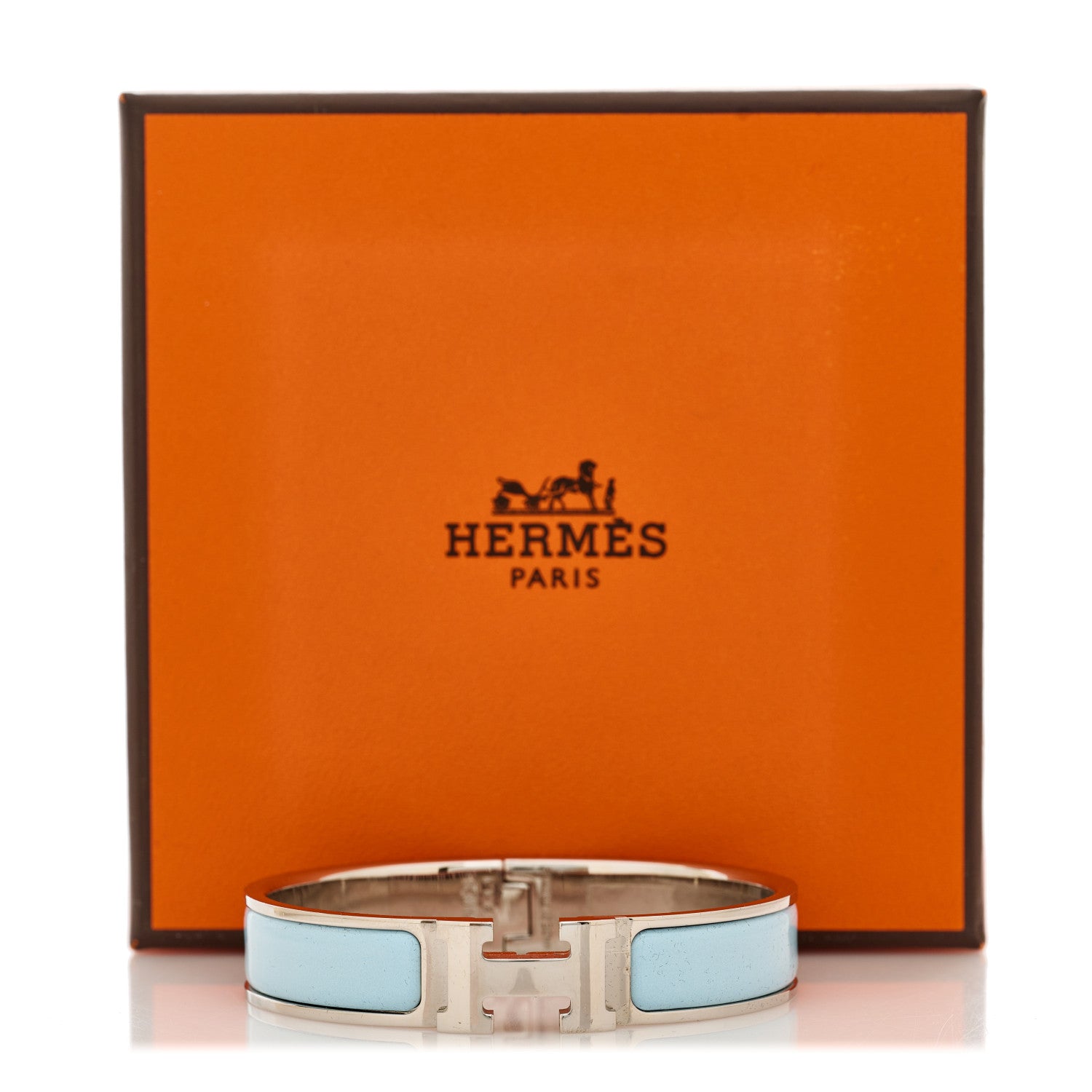 Hermes Enamel Narrow Clic Clac H Bracelet GM Bleu Polaire 5 of 5