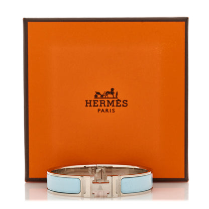 Hermes Enamel Narrow Clic Clac H Bracelet GM Bleu Polaire 5 of 5