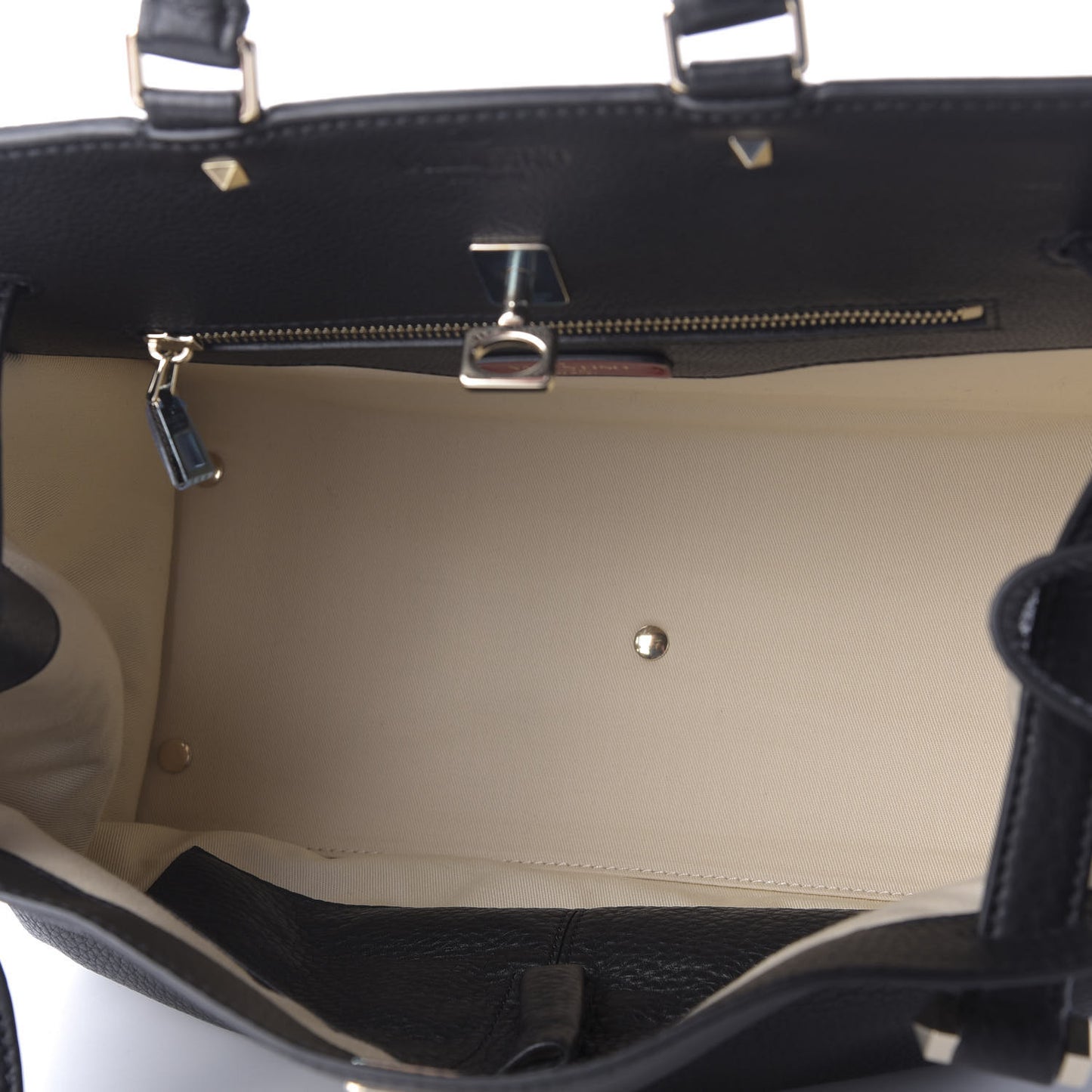 Pebbled Calfskin Large JoyLock Satchel Black