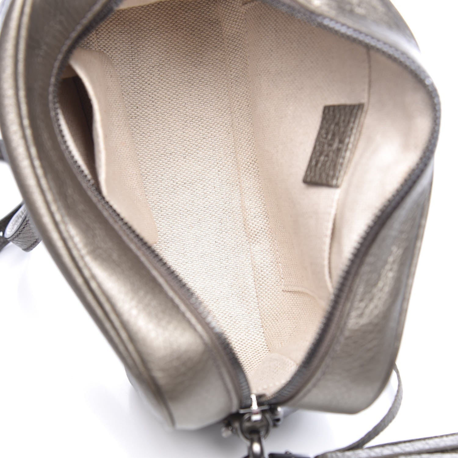 Gucci Metallic Pebbled Calfskin Small Soho Disco Bag Sasso 5 of 7