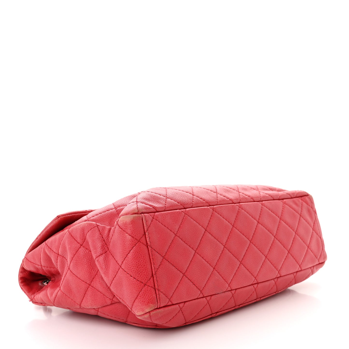 Washed Caviar Quilted Maxi Single Flap Fuchsia