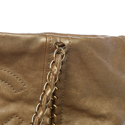 Chanel Metallic Goatskin Ligne Tote Gold 10 of 18