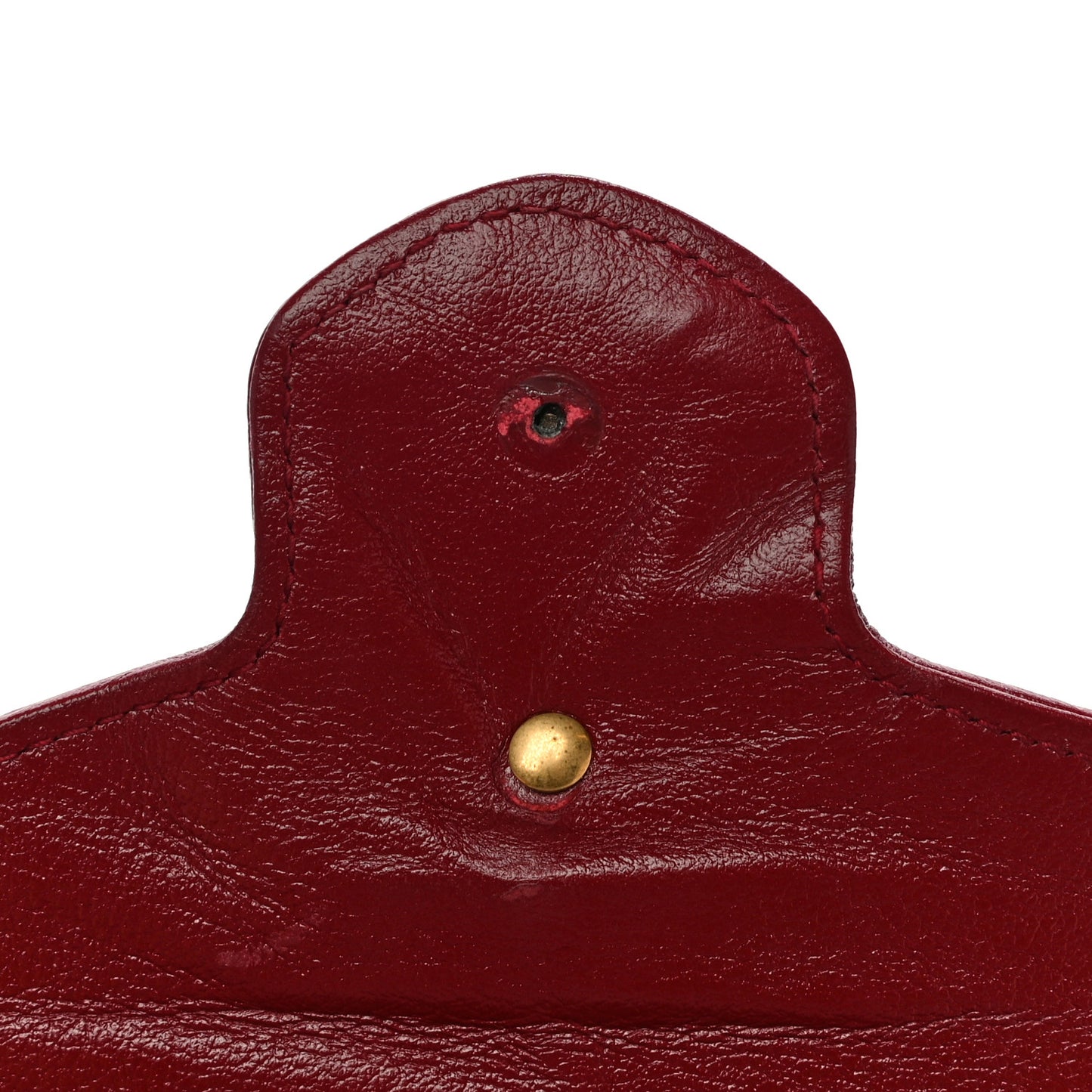 Vintage Effect Calfskin Matelasse Diagonal Torchon GG Marmont Chain Wallet Black Romantic Cherry
