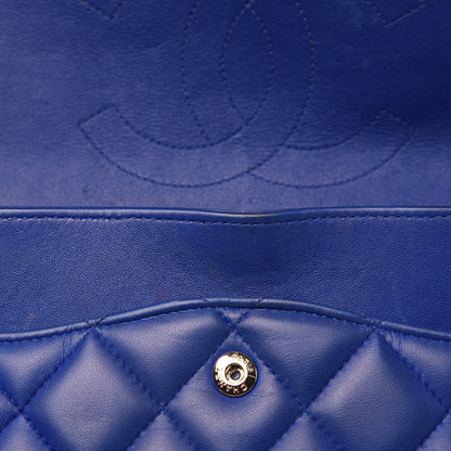 Chanel Lambskin Quilted Jumbo Double Flap Blue 8 of 20