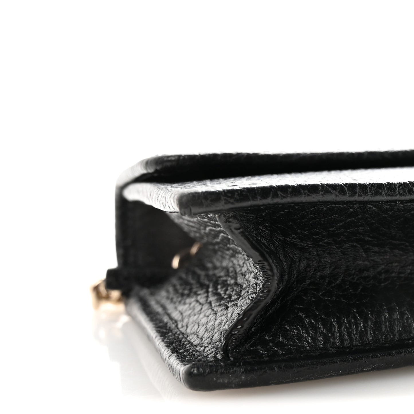 Dollar Calfskin Interlocking G Chain Wallet Black