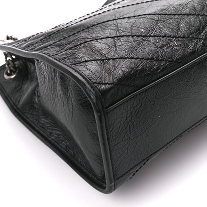 Saint Laurent Crinkled Calfskin Matelasse Monogram Medium Niki Shopper Tote Black 9 of 11