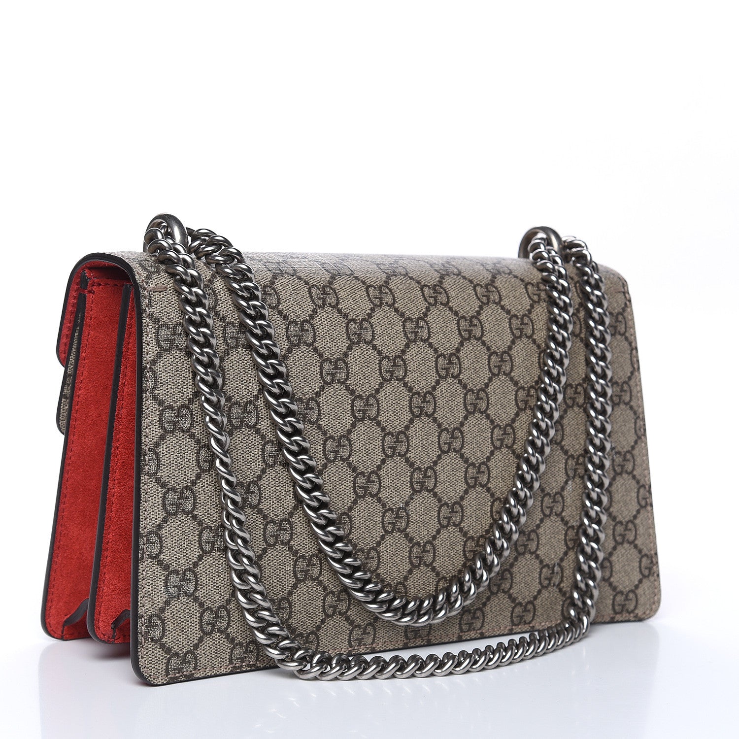 Gucci GG Supreme Monogram Small Dionysus Shoulder Bag Red 3 of 12