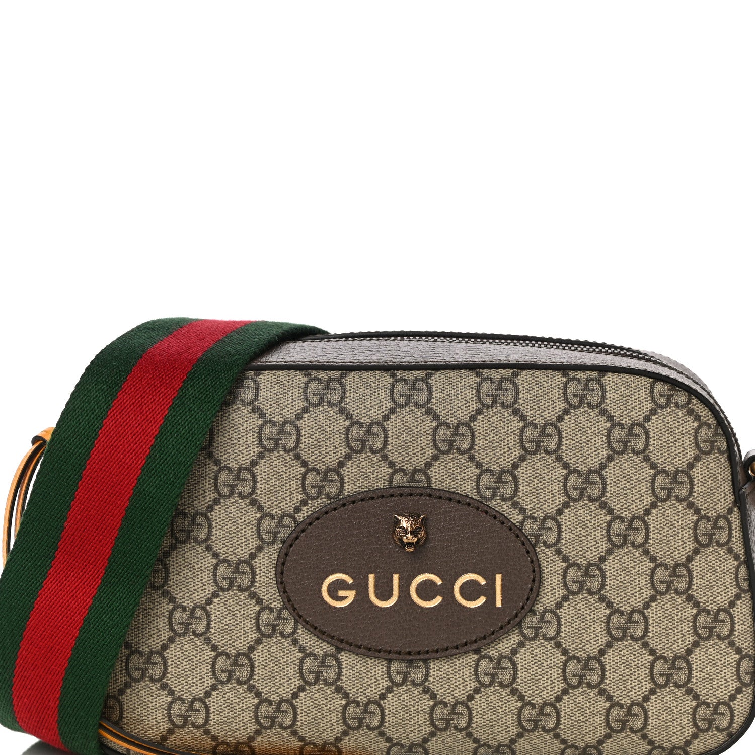 Gucci GG Supreme Monogram Web Neo Vintage Shoulder Bag Beige New Acero Crop 9 of 12