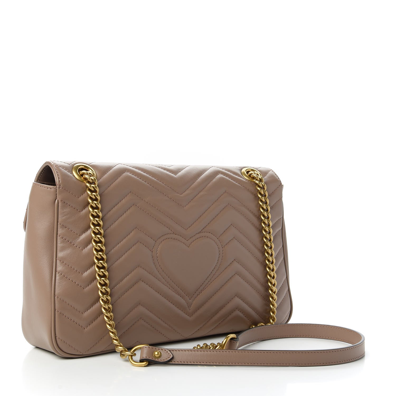 Gucci Calfskin Matelasse Medium GG Marmont Shoulder Bag Porcelain Rose 3 of 11