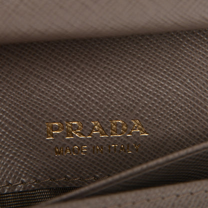 Prada Saffiano Metal Compact Wallet Argilla 6 of 7