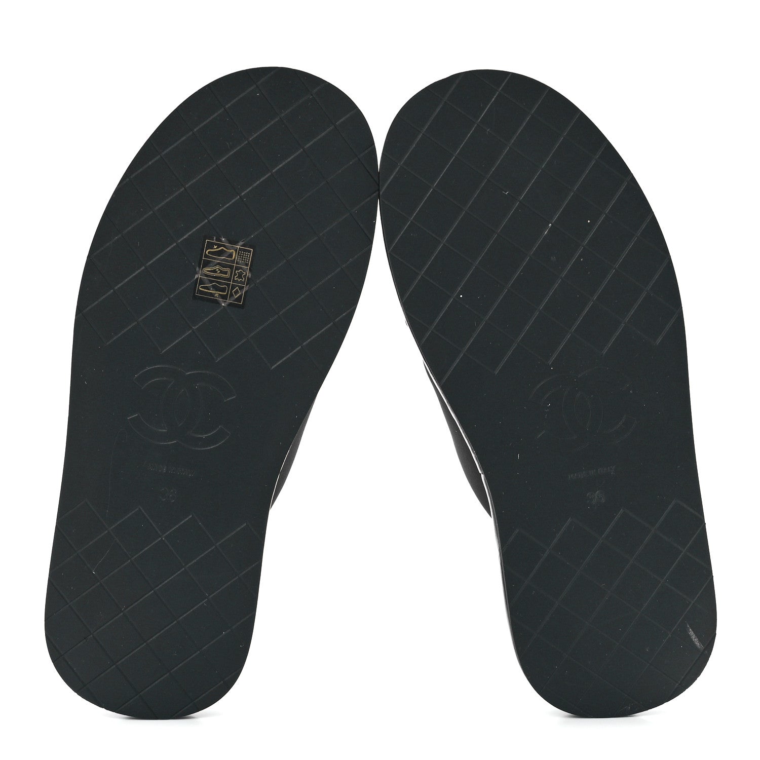 Chanel Fabric CC Mules Sandals 36 Black 5 of 9