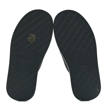 Chanel Fabric CC Mules Sandals 36 Black 5 of 9