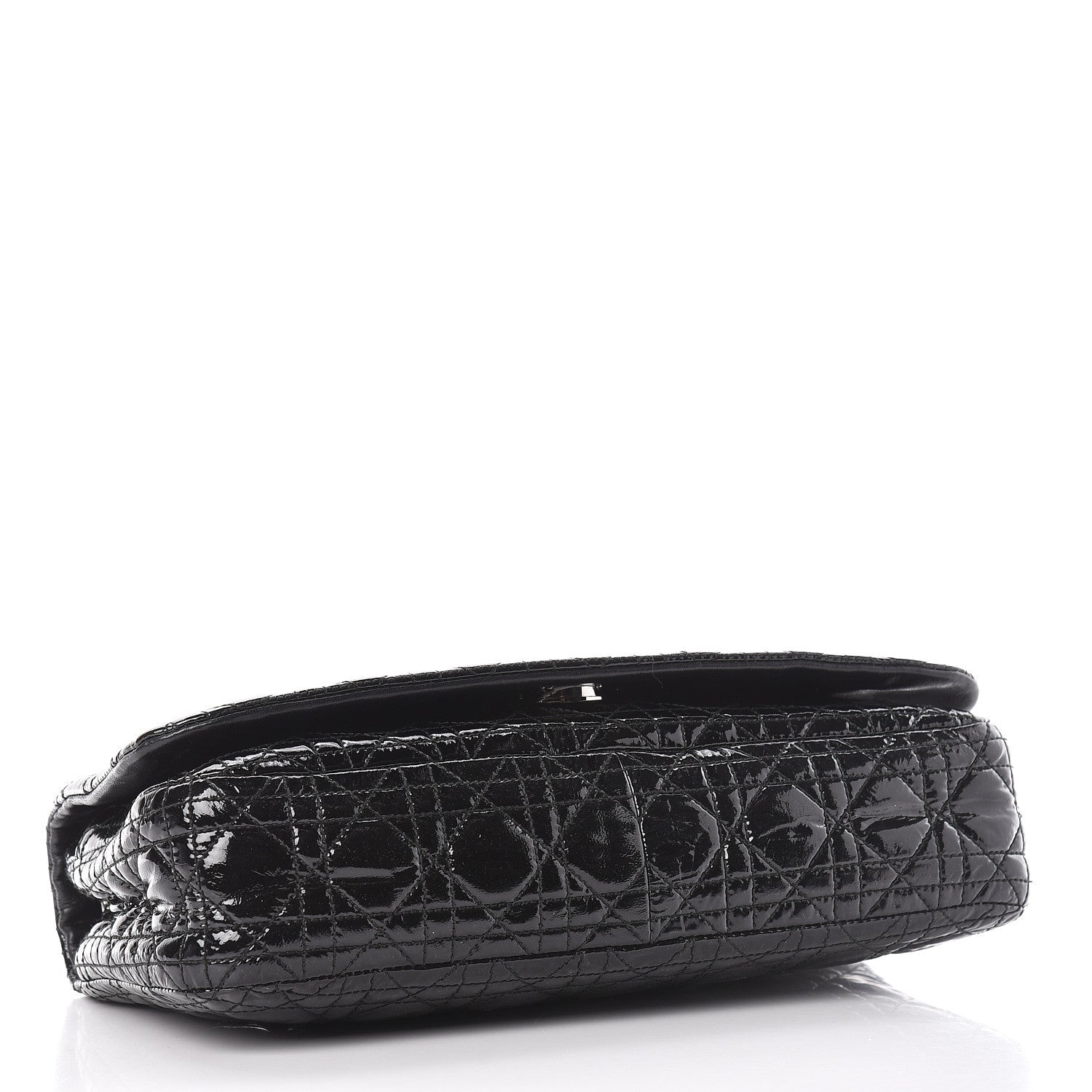 Christian Dior Patent Lambskin Cannage Rendezvous Flap Black 4 of 12