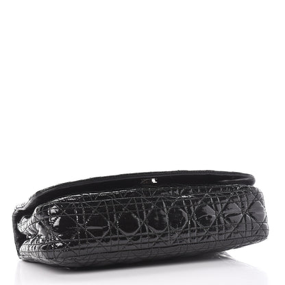 Christian Dior Patent Lambskin Cannage Rendezvous Flap Black 4 of 12