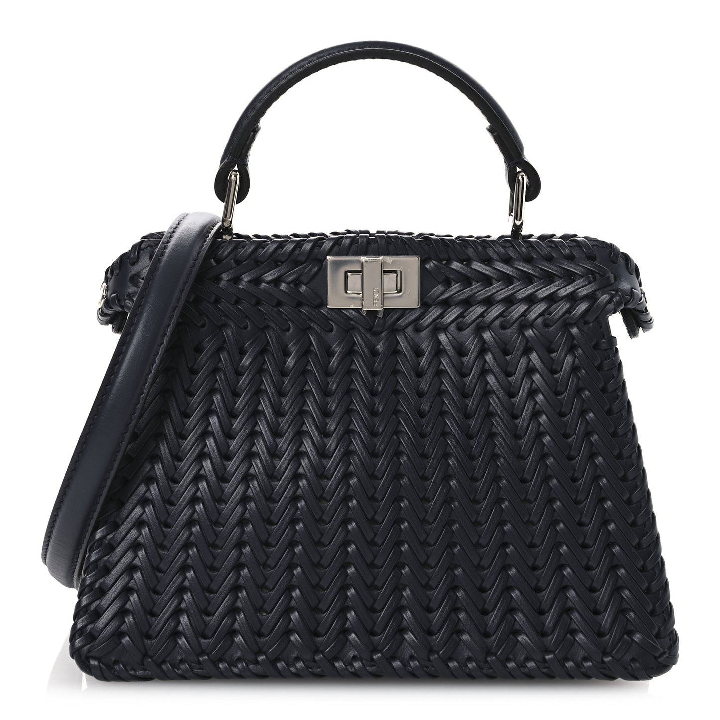 Vitello King Shiny Nappa Intreccio Petite Peekaboo I SEE U Satchel Midnight