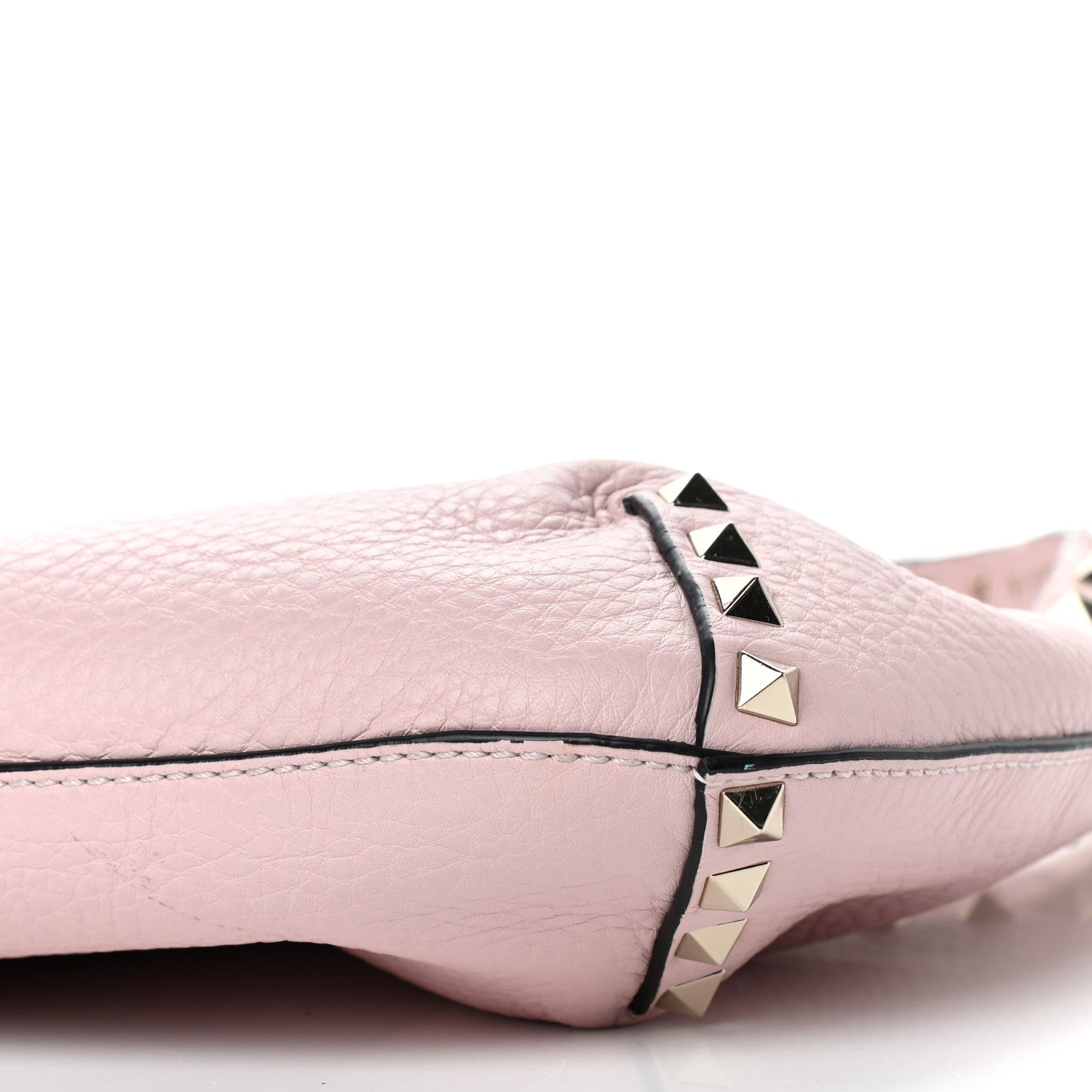 Valentino Garavani Pebbled Calfskin Small Rockstud Flip Lock Hobo Light Pink 8 of 8