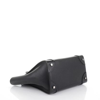 Celine Drummed Calfskin Mini Luggage Black 4 of 8