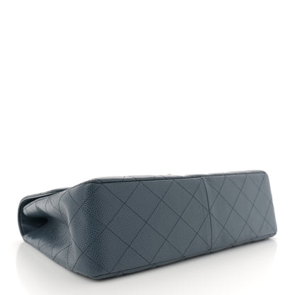 Chanel Caviar Quilted Jumbo Single Flap Blue 4 of 11