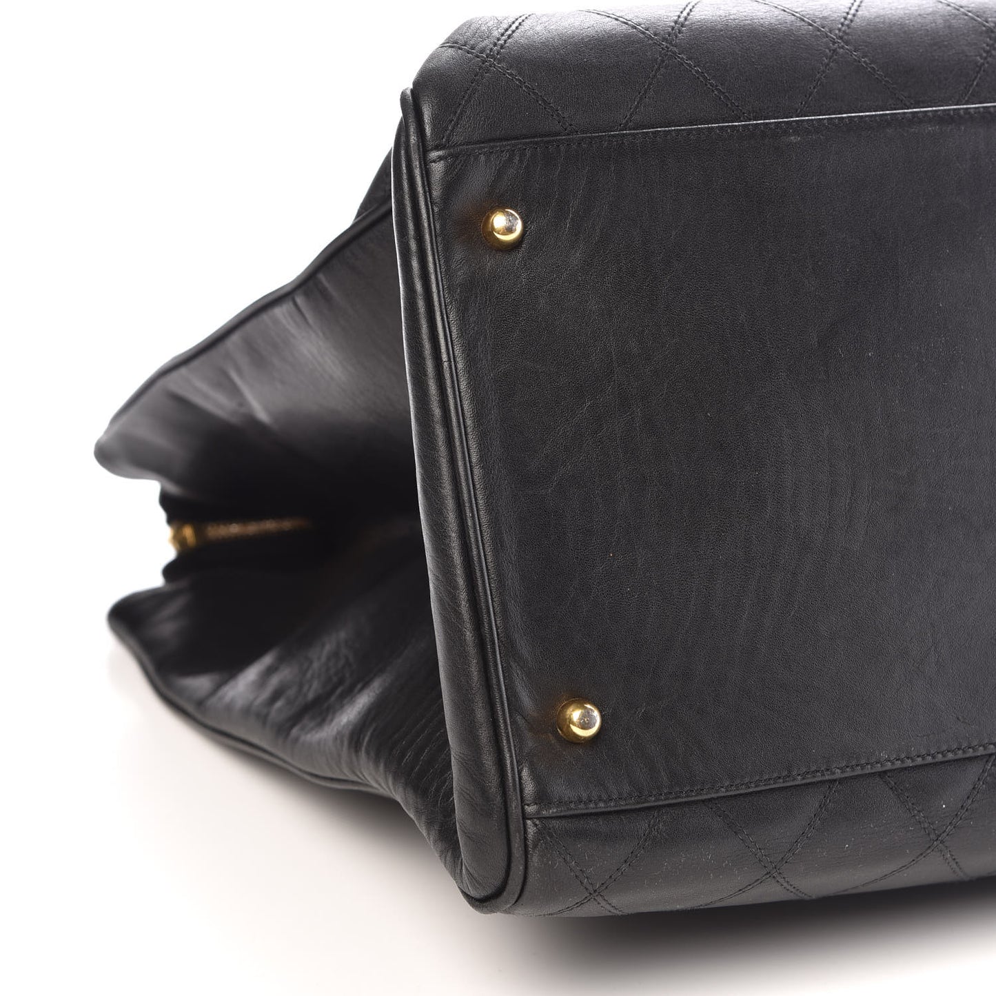 Calfskin Stitched XL Weekender Black