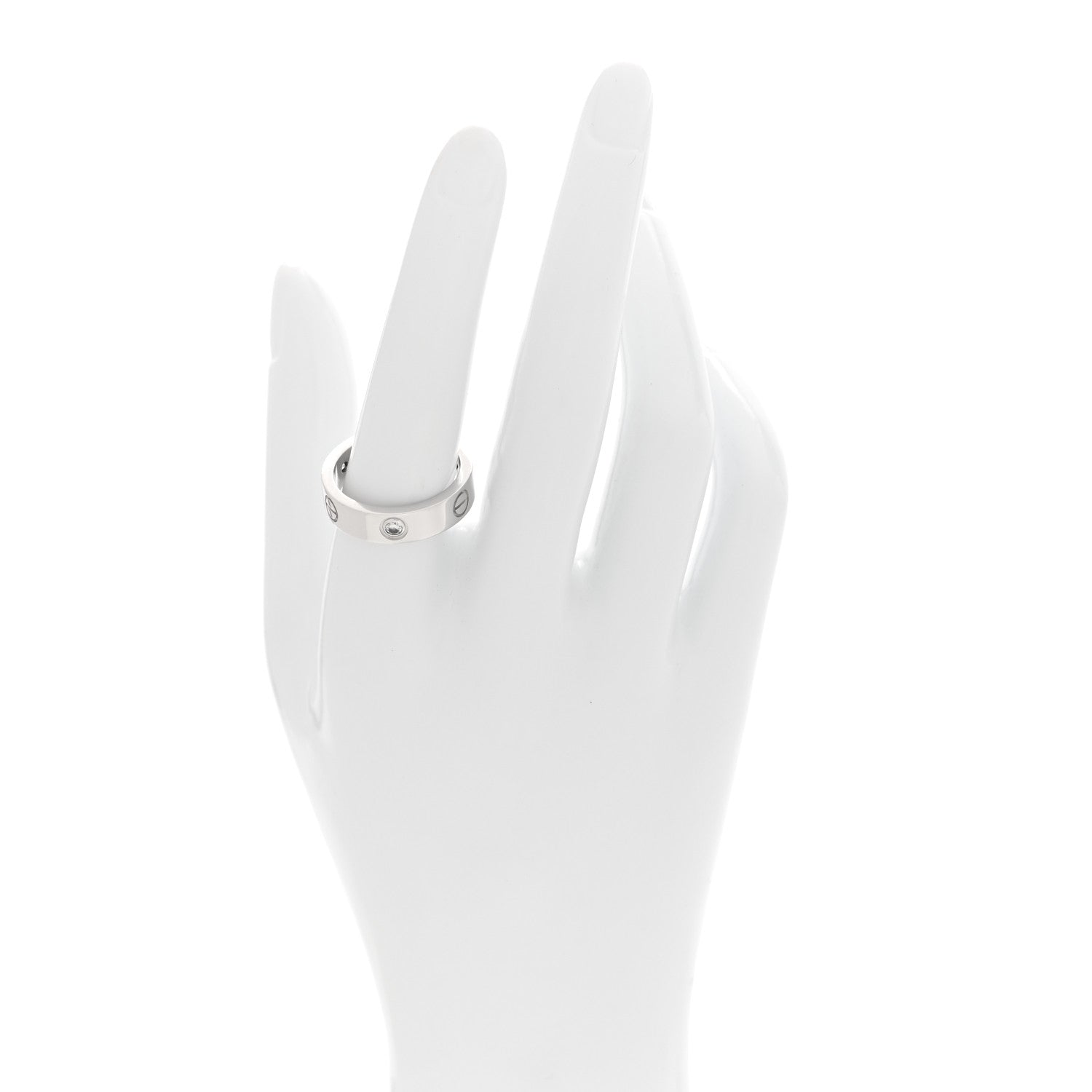 Cartier 18K White Gold 3 Diamond 5.5mm LOVE Ring 58 8.5 2 of 5
