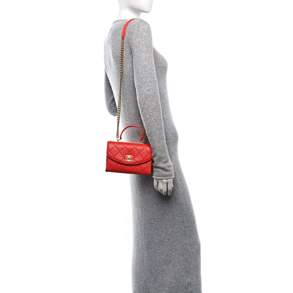 Chanel Lambskin Quilted Small Trendy Spirit Top Handle Bag Red 2 of 10