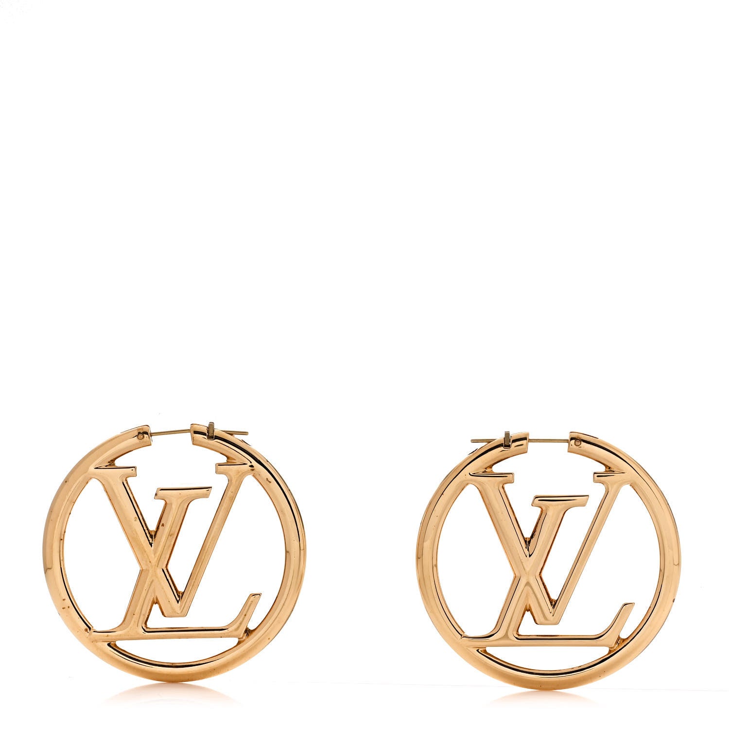 Louis Vuitton Metal Louise Hoop Earrings Gold 1 of 5