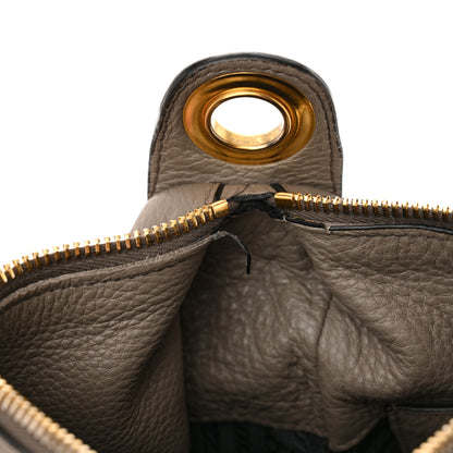 Prada Vitello Phenix Zippered Messenger Hobo Argilla 13 of 13