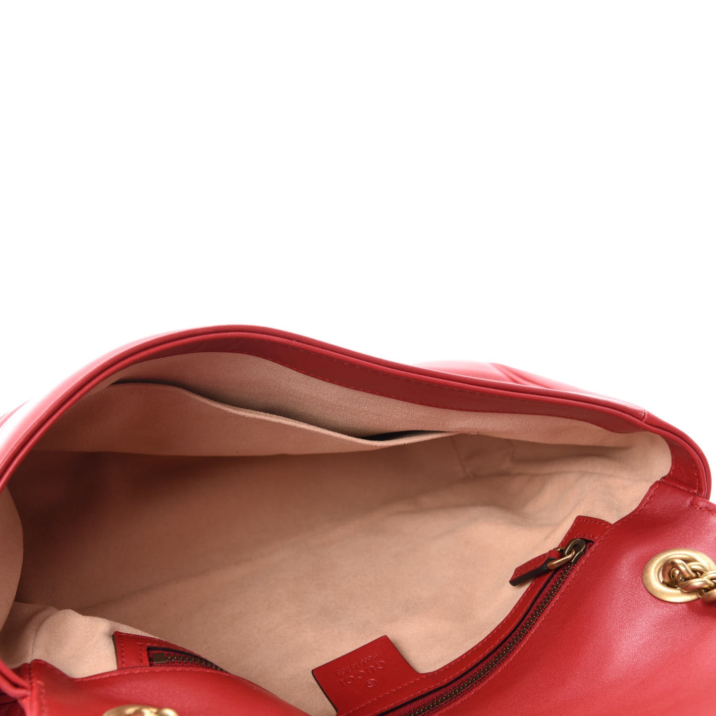 Calfskin Matelasse Medium GG Marmont Shoulder Bag Hibiscus Red