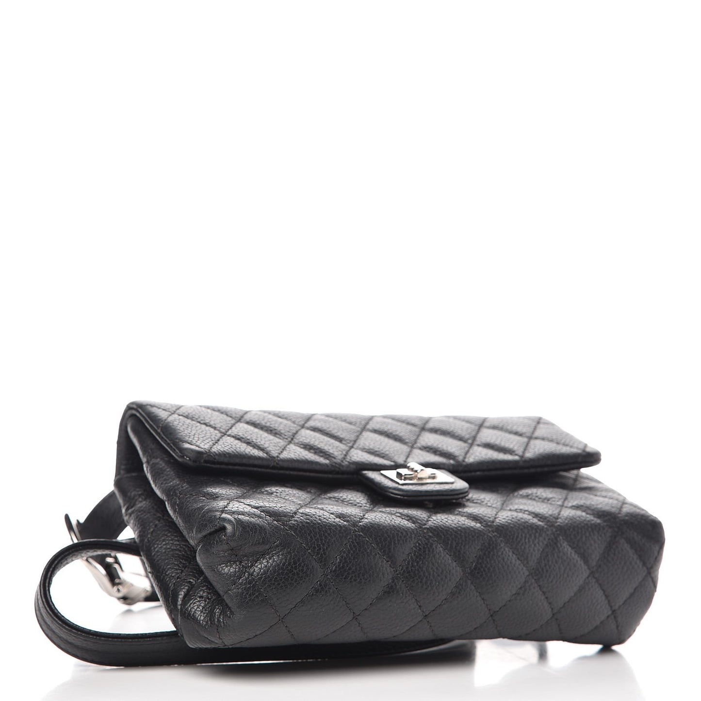 Grained Calfskin Quilted 2.55 Reissue Flap Belt Bag Clutch Black