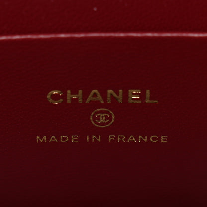 Chanel Lambskin Quilted Small Top Handle Vanity Case With Chain Burgundy 6 of 11