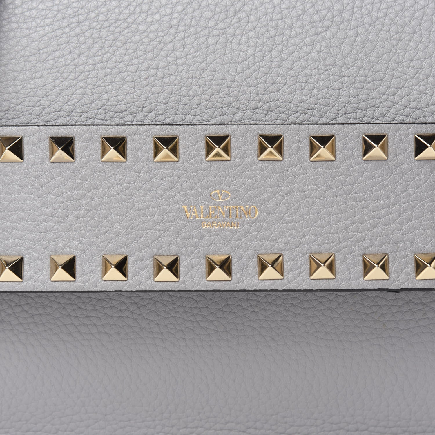 Valentino Garavani Pebbled Calfskin Rockstud Side Slip Crossbody Pastel Grey 9 of 9