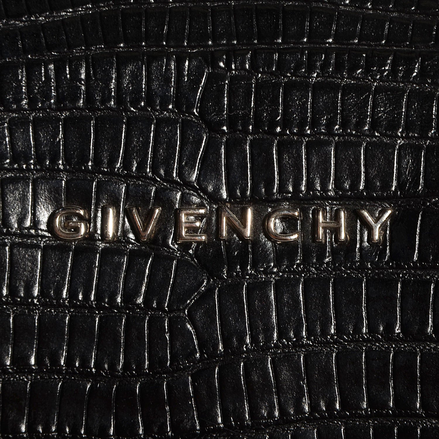Givenchy Calfskin Crocodile Embossed Medium Lucrezia Black 8 of 8