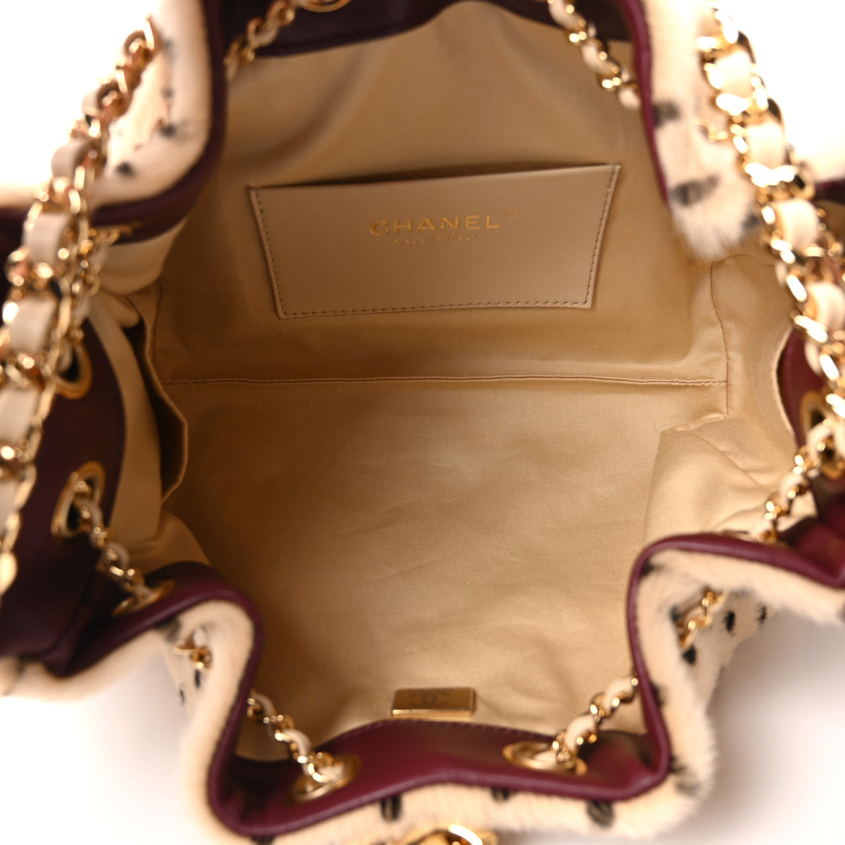 Pony Hair Mini Chanel 25 Handbag Beige Black