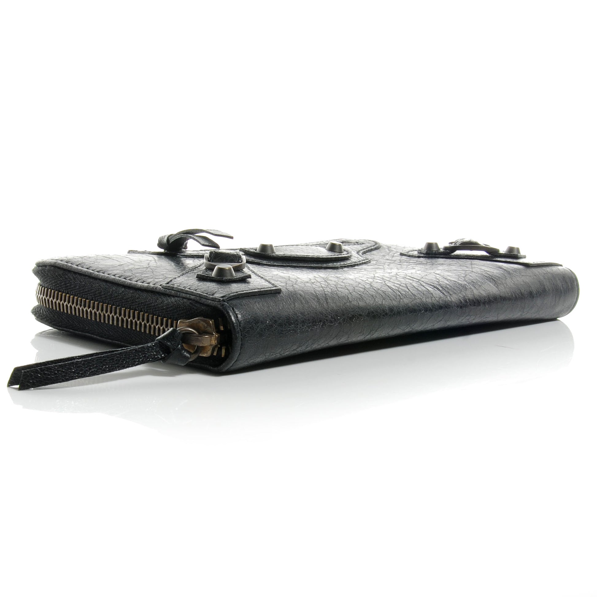 Balenciaga Arena Classic Hardware Continental Zip Around Wallet Black 4 of 7