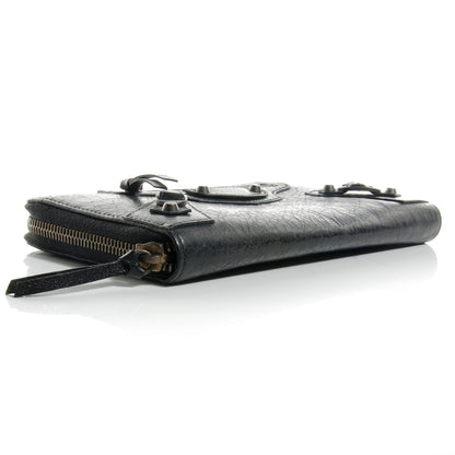 Balenciaga Arena Classic Hardware Continental Zip Around Wallet Black 4 of 7
