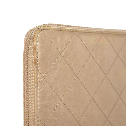 Chanel Metallic Aged Calfskin Quilted Palette Large Zip Around Organizer Wallet Gold 13 of 19