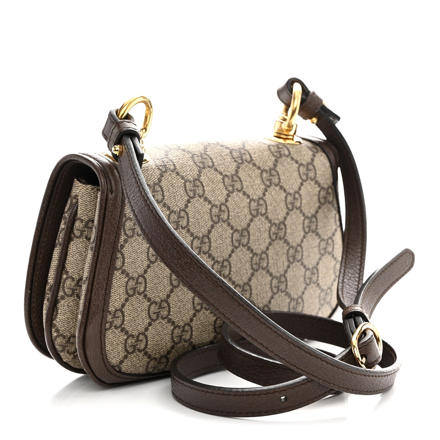 GG Supreme Monogram Textured Dollar Calfskin Mini Blondie Chain Shoulder Flap Bag Beige Ebony New Acero