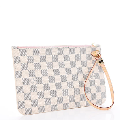 Louis Vuitton Damier Azur Neverfull MM GM Pochette Rose Ballerine 3 of 8