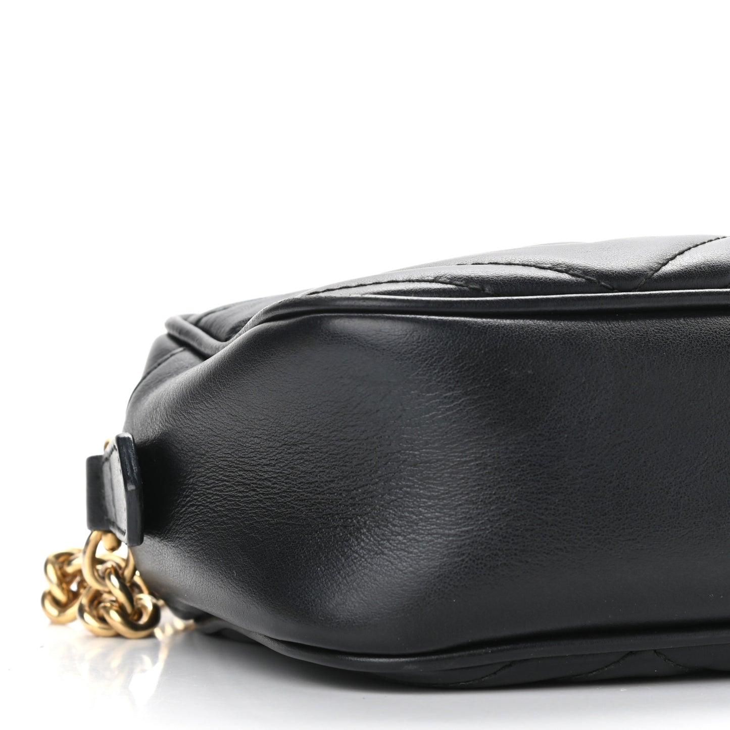 Calfskin Matelasse Small GG Marmont Chain Shoulder Bag Black