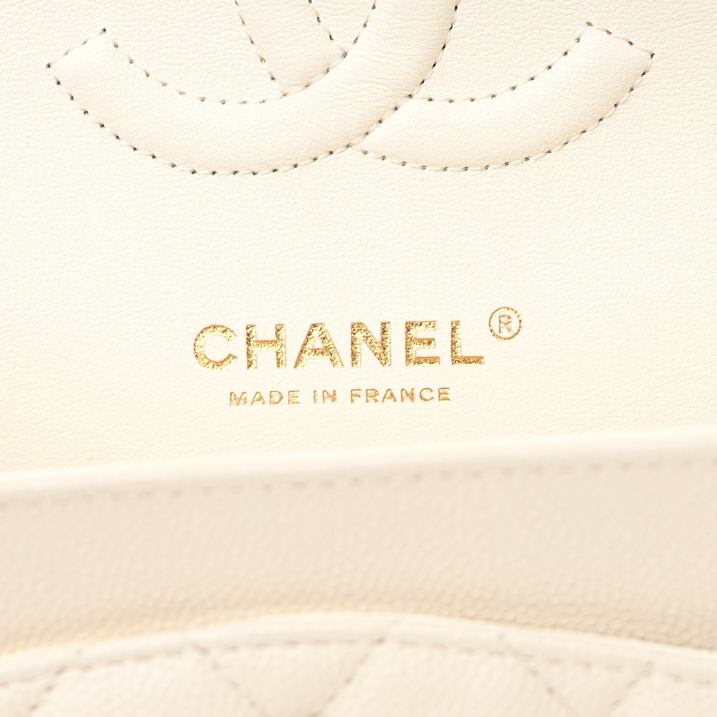 Caviar Quilted Medium Double Flap White