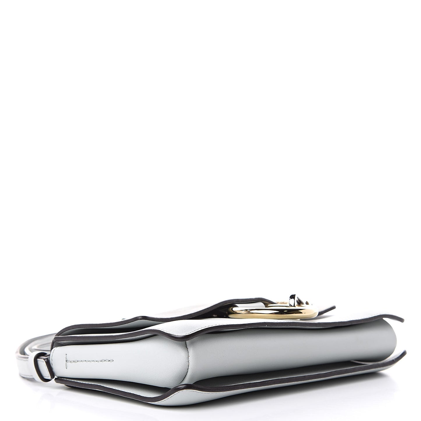 Suede Calfskin Small Faye Shoulder Bag Washed Blue