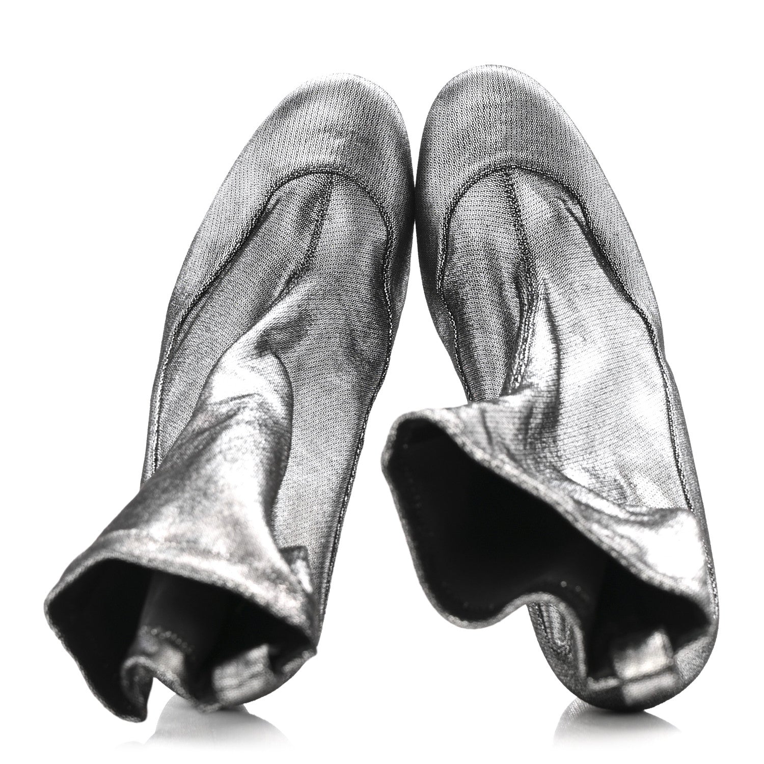 Christian Louboutin Veau Velours Stretch Gena 85 Bootie 40 Silver 2 of 10