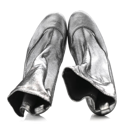 Christian Louboutin Veau Velours Stretch Gena 85 Bootie 40 Silver 2 of 10