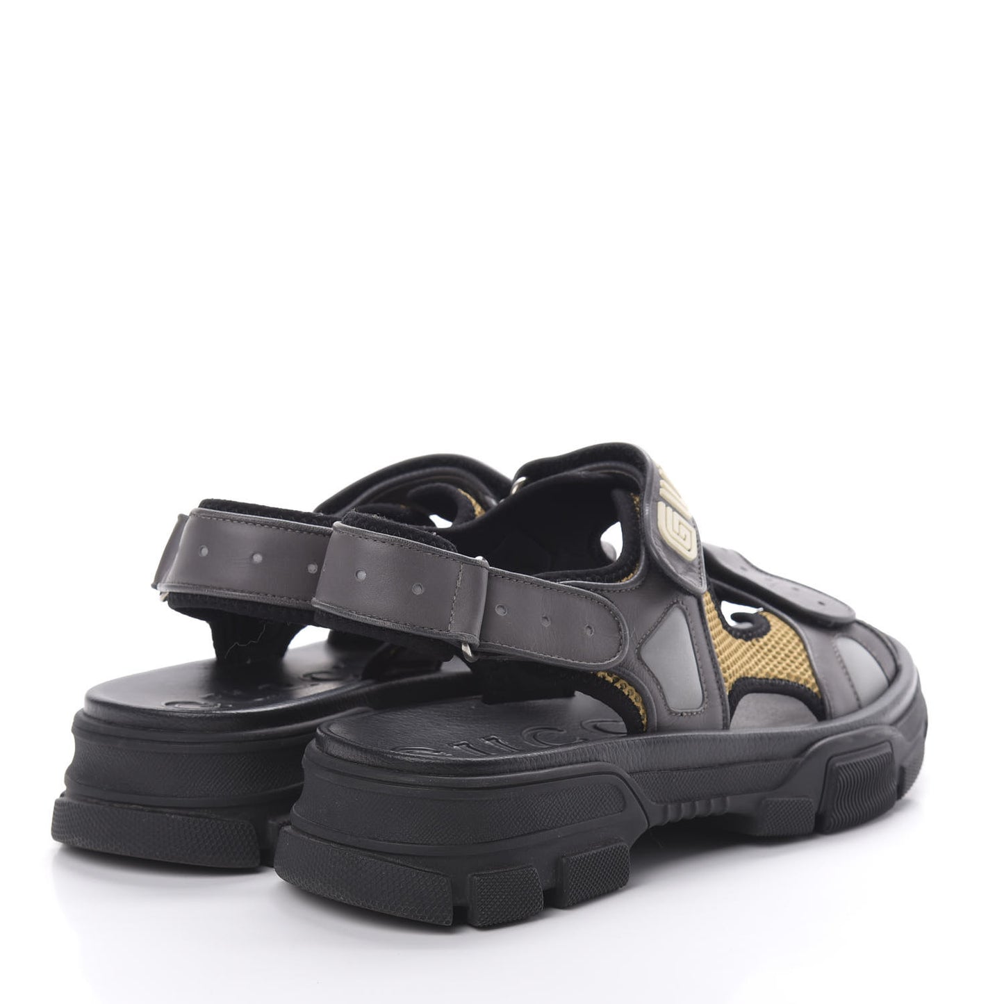 X SEGA Nappa Mesh Mens Aguru Sandals 9 Loess Black