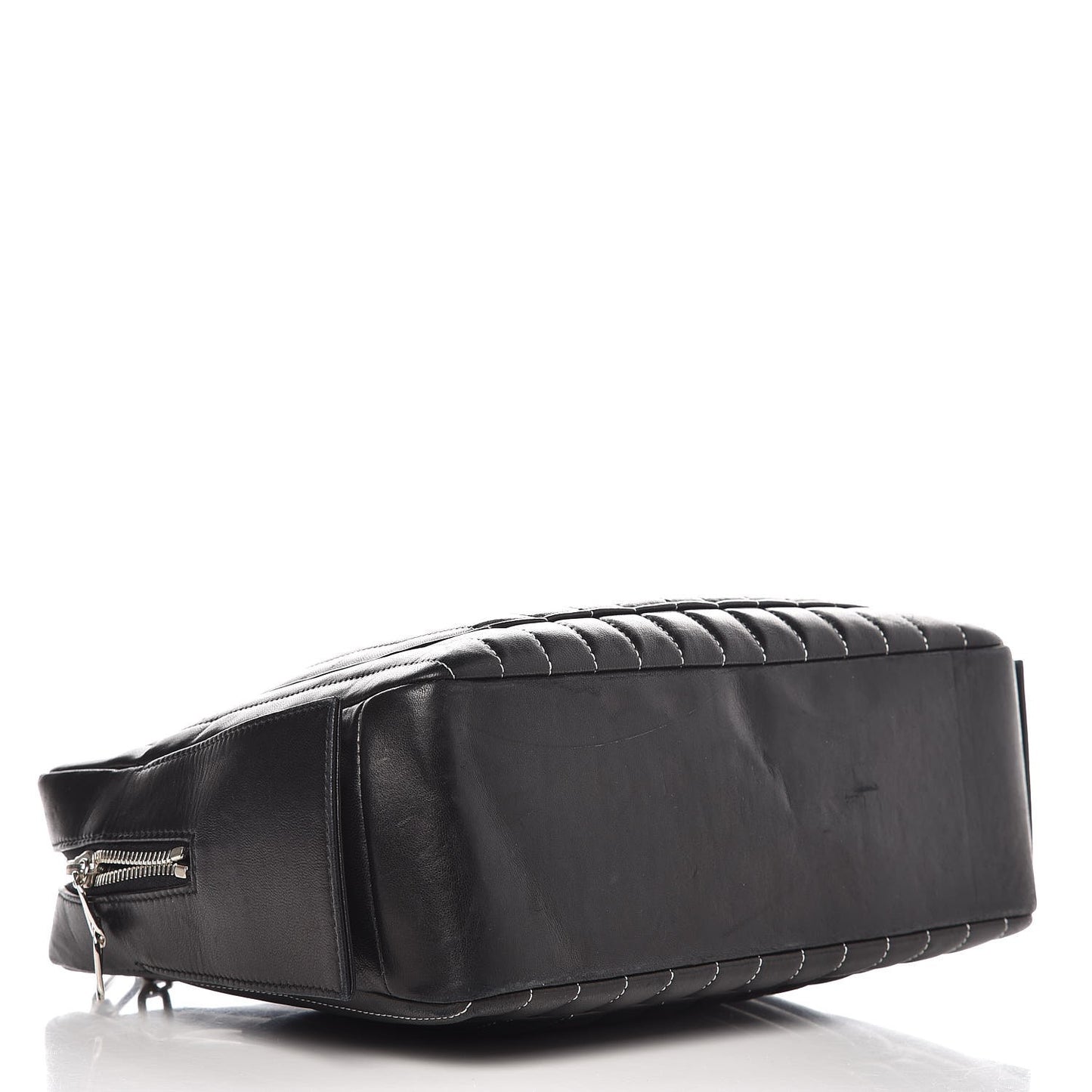 Lambskin Vertical Quilted Mademoiselle Small Camera Case Black